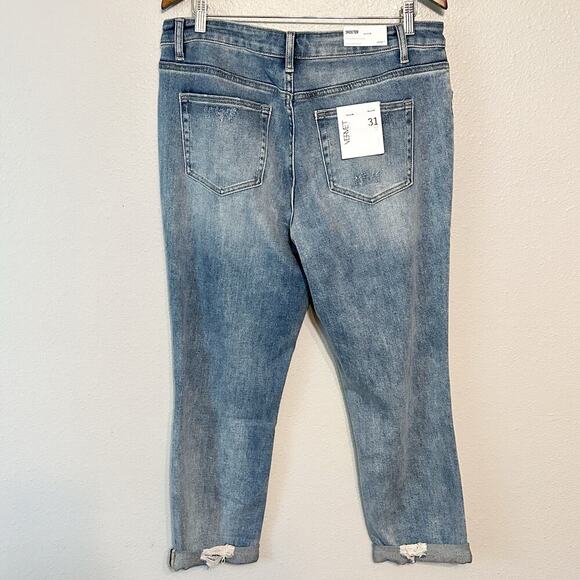 Vervet Skeeter Stretch Boyfriend Jeans distressed cuffed Women's Size 31 NEW - Picture 8 of 13